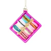 Xenos Kersthangers|Kerstballen-Kersthanger doosje macarons - multikleur - 3.6x11.5x7.8 cm