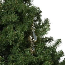Xenos Kersthangers|Kerstballen-Kersthanger druppel - goudkleurig - ø5.8x18 cm