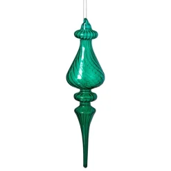 Xenos Kersthangers|Kerstballen-Kersthanger druppel - groen - ø6x23 cm