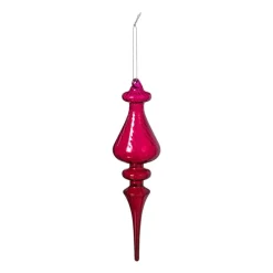 Xenos Kersthangers|Kerstballen-Kersthanger druppel - paars - ø6x23 cm