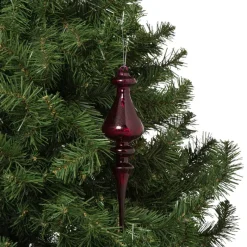 Xenos Kersthangers|Kerstballen-Kersthanger druppel - paars - ø6x23 cm