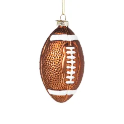 Xenos Kersthangers|Kerstballen-Kersthanger football - bruin - 12x7x6.5 cm