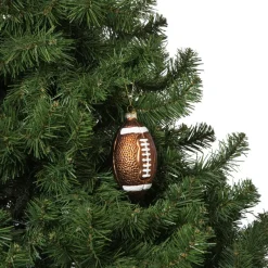 Xenos Kersthangers|Kerstballen-Kersthanger football - bruin - 12x7x6.5 cm