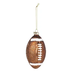 Xenos Kersthangers|Kerstballen-Kersthanger football - bruin - 12x7x6.5 cm