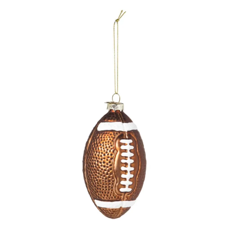 Xenos Kersthangers|Kerstballen-Kersthanger football - bruin - 12x7x6.5 cm
