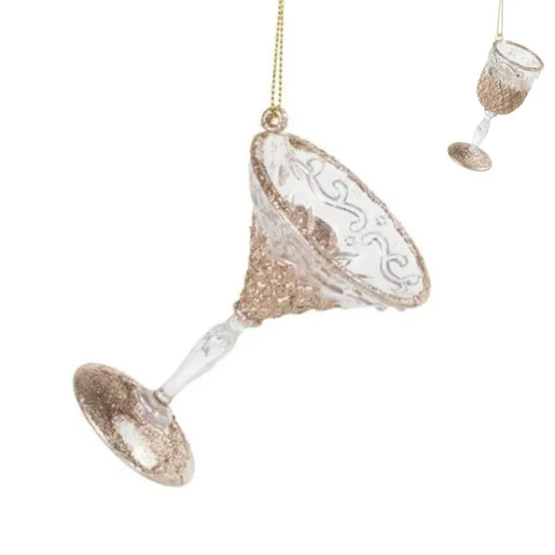 Xenos Kersthangers|Kerstballen-Kersthanger glas champagne - diverse varianten - 9 cm