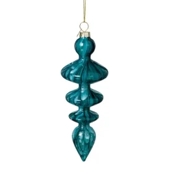 Xenos Kersthangers|Kerstballen-Kersthanger glas pegel - groen - ø5.5x15 cm