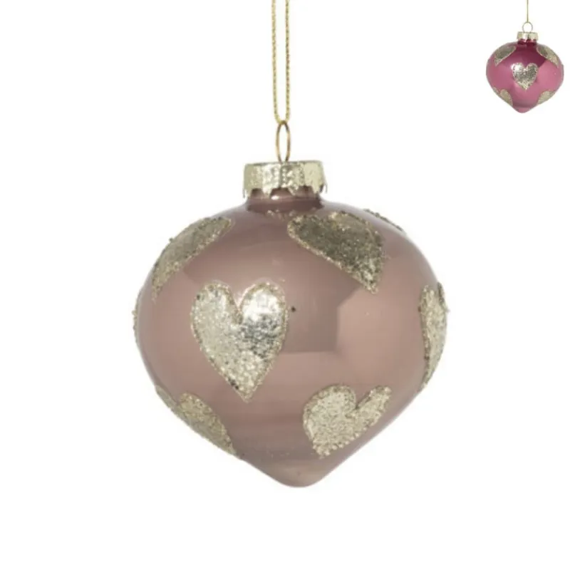 Xenos Kersthangers|Kerstballen-Kersthanger glitter hart - diverse varianten - ø8 cm