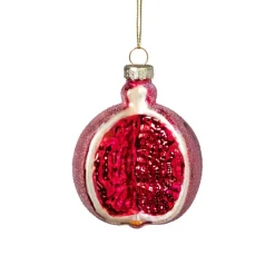 Xenos Kersthangers|Kerstballen-Kersthanger granaatappel - rood - ø7x8.5 cm