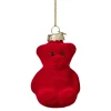 Xenos Kersthangers|Kerstballen-Kersthanger gummybeer velvet - rood - 8x5.6x4.6 cm