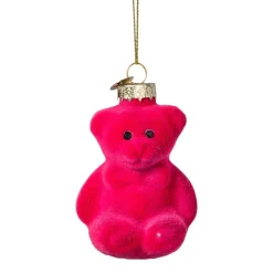 Xenos Kersthangers|Kerstballen-Kersthanger gummybeer velvet - roze - 8x5.6x4.6 cm