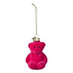 Xenos Kersthangers|Kerstballen-Kersthanger gummybeer velvet - roze - 8x5.6x4.6 cm