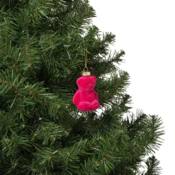 Xenos Kersthangers|Kerstballen-Kersthanger gummybeer velvet - roze - 8x5.6x4.6 cm