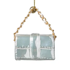 Xenos Kersthangers|Kerstballen-Kersthanger handtas - wit - 4.2x7x2.8 cm