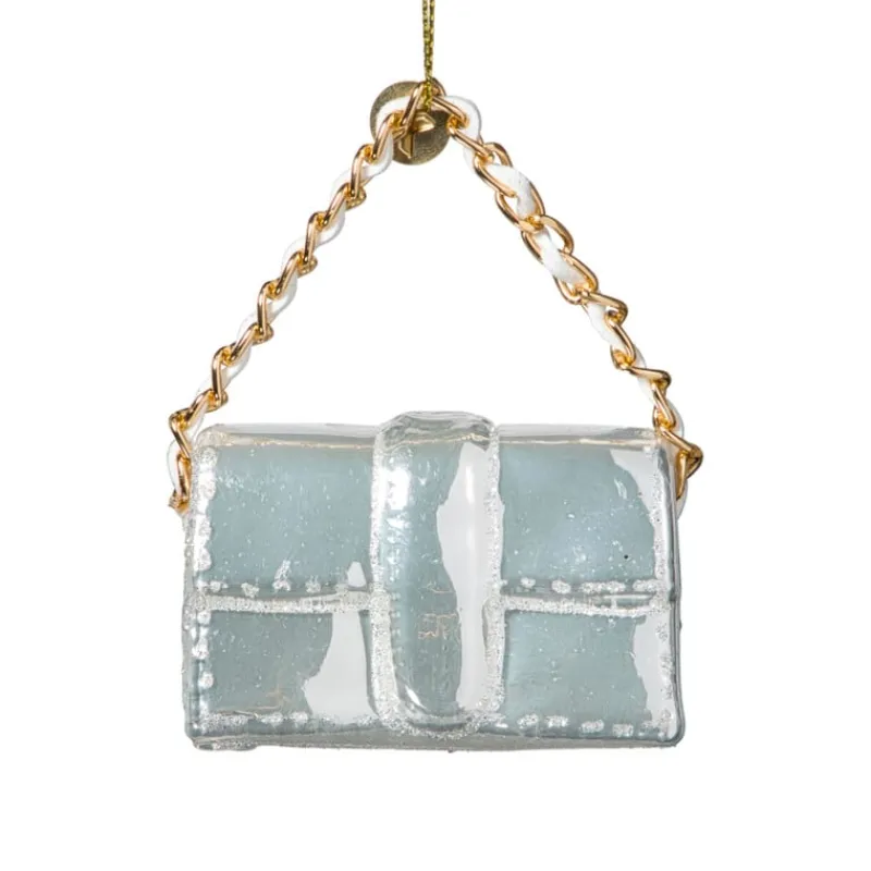 Xenos Kersthangers|Kerstballen-Kersthanger handtas - wit - 4.2x7x2.8 cm