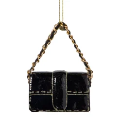 Xenos Kerstcadeaus|Kersthangers-Kersthanger handtas - zwart - 4.2x7x2.8 cm