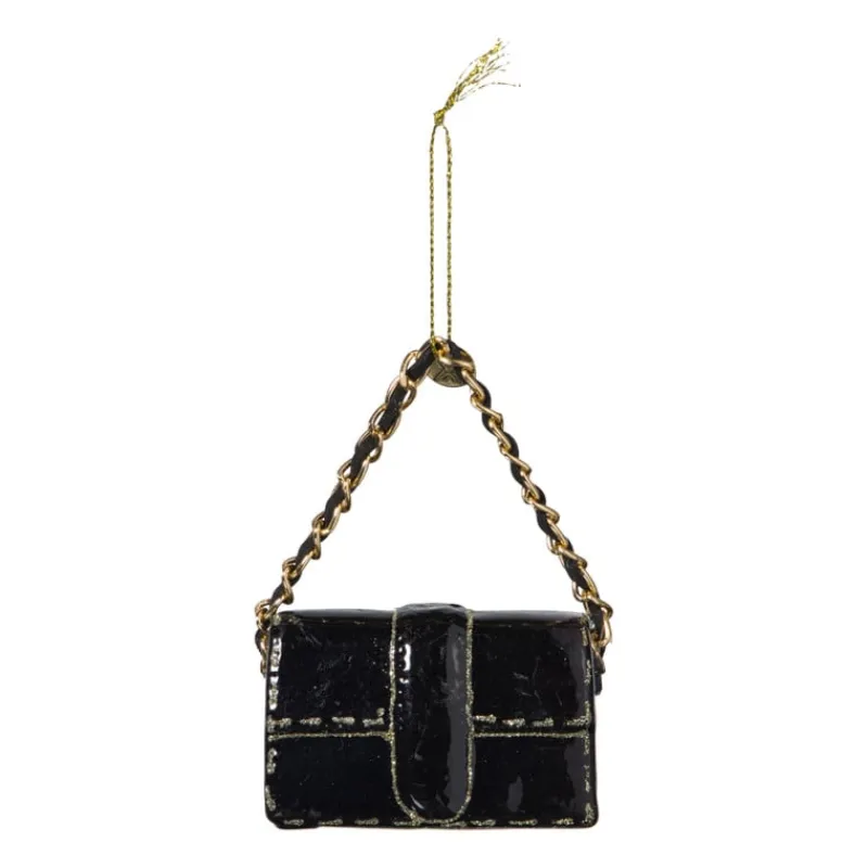 Xenos Kerstcadeaus|Kersthangers-Kersthanger handtas - zwart - 4.2x7x2.8 cm