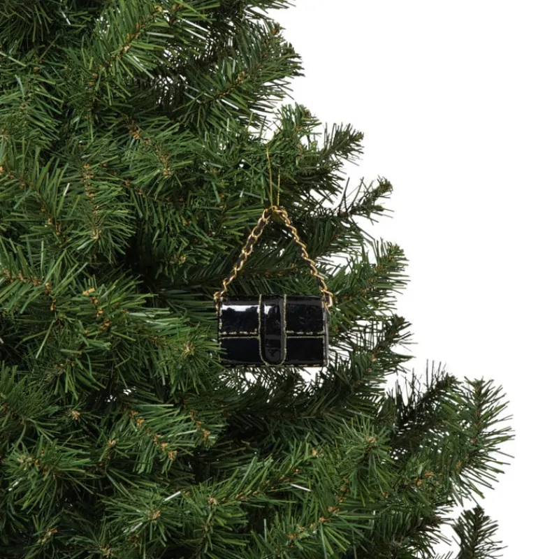 Xenos Kerstcadeaus|Kersthangers-Kersthanger handtas - zwart - 4.2x7x2.8 cm