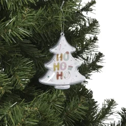 Xenos Kerstcadeaus|Kersthangers-Kersthanger ho ho ho - transparant - 10x8.8x7 cm