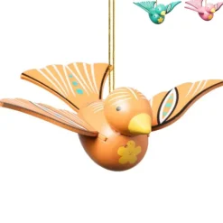 Xenos Kersthangers|Kerstballen-Kersthanger houten vogel - diverse varianten - 6x16x12 cm