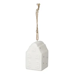 Xenos Kersthuisjes|Kersthangers-Kersthanger huisje - lichtgevend - wit