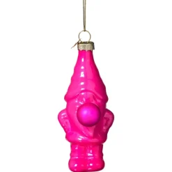 Xenos Kersthangers|Kerstballen-Kersthanger kabouter - roze - 10.5x5.3x4.7 cm