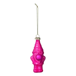 Xenos Kersthangers|Kerstballen-Kersthanger kabouter - roze - 10.5x5.3x4.7 cm