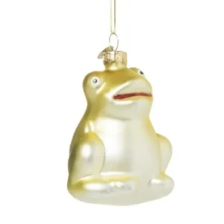 Xenos Kersthangers|Kerstballen-Kersthanger kikker - glas - 8x6.4x5.6 cm