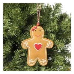 Xenos Kersthangers|Kerstballen-Kersthanger koekmannetje - diverse varianten - 10.5x9.5x1 cm