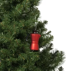 Xenos Kerstcadeaus|Kerstballen-Kersthanger koffiemaker - rood - 10.5x8x5 cm