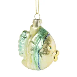 Xenos Kersthangers|Kerstballen-Kersthanger maanvis - multikleur - 8x7x3.5 cm