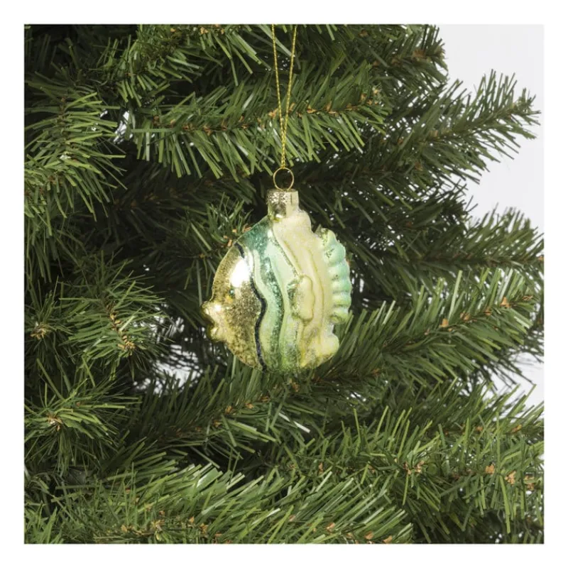 Xenos Kersthangers|Kerstballen-Kersthanger maanvis - multikleur - 8x7x3.5 cm