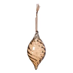 Xenos Kersthangers|Kerstballen-Kersthanger olive - bruin - ø6.5x13 cm