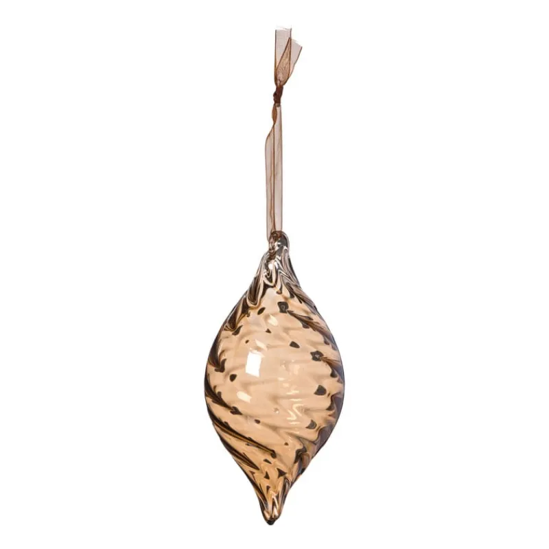 Xenos Kersthangers|Kerstballen-Kersthanger olive - bruin - ø6.5x13 cm