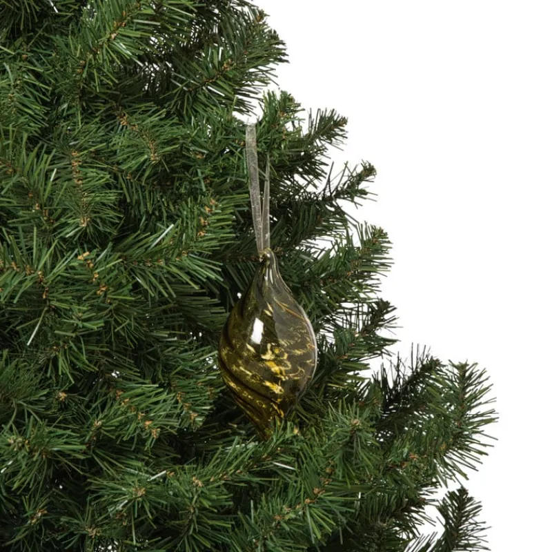 Xenos Kersthangers|Kerstballen-Kersthanger olive - groen - ø6.5x13 cm