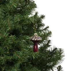 Xenos Kersthangers|Kerstballen-Kersthanger paddenstoel - bruin - ø5.5x9 cm