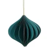 Xenos Kersthangers|Kerstballen-Kersthanger papier - groen - ø10 cm