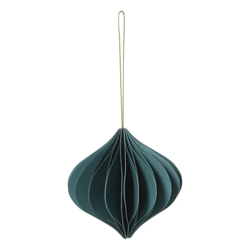 Xenos Kersthangers|Kerstballen-Kersthanger papier - groen - ø10 cm