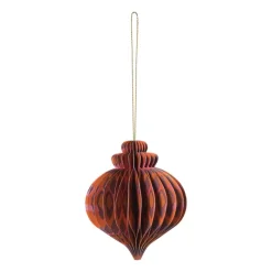 Xenos Kersthangers|Kerstballen-Kersthanger papier - roze - ø10 cm