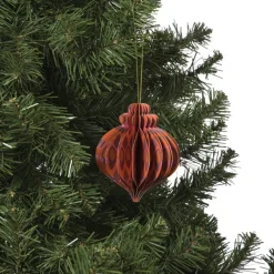 Xenos Kersthangers|Kerstballen-Kersthanger papier - roze - ø10 cm