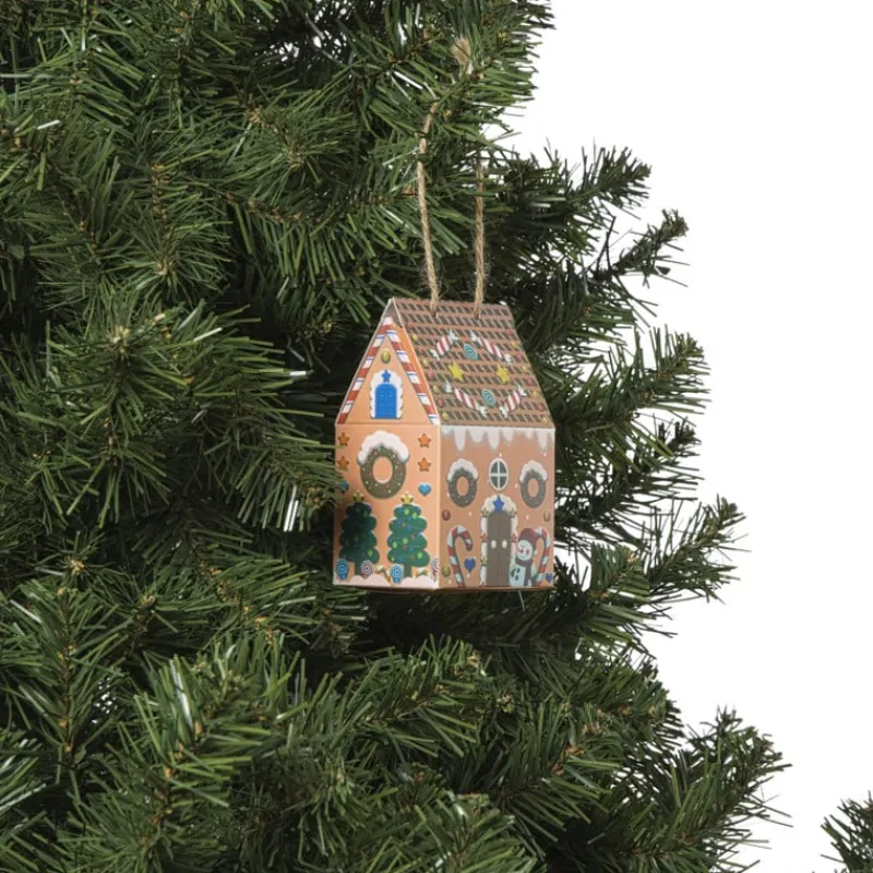 Xenos Kersthangers|Kerstballen-Kersthanger papieren huisjes - set van 3