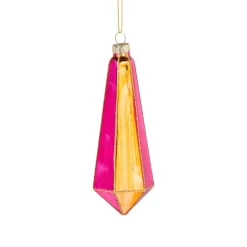 Xenos Kersthangers|Kerstballen-Kersthanger pegel velvet - roze/oranje - 4.3x13.7 cm