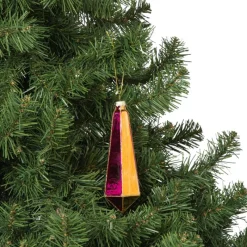 Xenos Kersthangers|Kerstballen-Kersthanger pegel velvet - roze/oranje - 4.3x13.7 cm