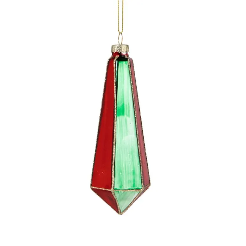 Xenos Kersthangers|Kerstballen-Kersthanger pegel velvet - rood/groen - 4.3x13.7 cm