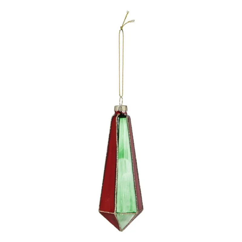 Xenos Kersthangers|Kerstballen-Kersthanger pegel velvet - rood/groen - 4.3x13.7 cm