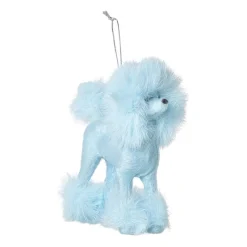 Xenos Kersthangers|Kerstballen-Kersthanger poedel - blauw - 11.5x10x6 cm