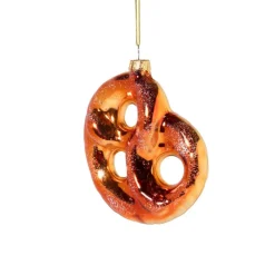 Xenos Kersthangers|Kerstballen-Kersthanger pretzel - glas - 11.5x11x2.9 cm