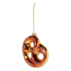 Xenos Kersthangers|Kerstballen-Kersthanger pretzel - glas - 11.5x11x2.9 cm