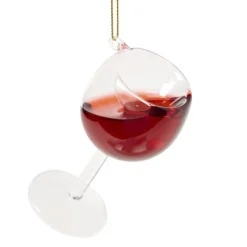 Xenos Kersthangers|Kerstballen-Kersthanger rode wijn - rood - ø4.5x10.5 cm