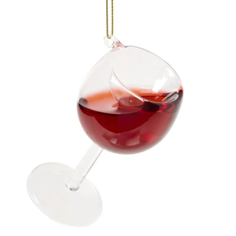 Xenos Kersthangers|Kerstballen-Kersthanger rode wijn - rood - ø4.5x10.5 cm